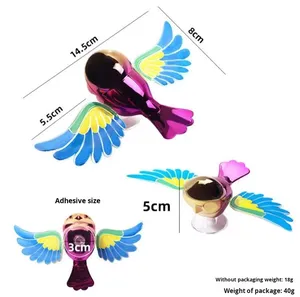 Figurine décorative créative de moto à énergie éolienne, sans prise requise, en forme d'oiseau volant - Product Image 2