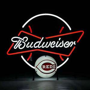 Hình chữ nhật Neon dấu hiệu cho thương hiệu quảng cáo khuyến mãi cửa hàng <span class=keywords><strong>Budweiser</strong></span> Câu Lạc Bộ bóng chày siêu mỏng thiết kế cắm biến áp cung cấp điện - Product Image 1