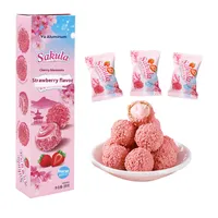 Boules de chocolat fourrées à la fraise et au fromage, aromatisées au café et au yaourt, saveur fruitée, snacks virals sur internet, vente en gros, 58g