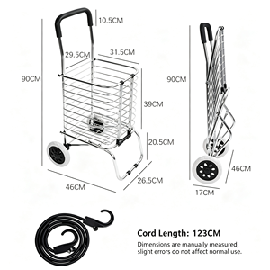 340L Rolling Shopping <b>Cart</b> Supermarket Heavy Duty Wire Mesh Silent Swivel <b>Wheel</b> Large Capacity Retail Grocery Use Set Kit - Product Image 2
