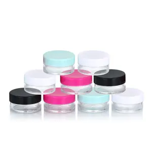 Wholesale Colorful Cosmetic Sample Container 3g 5g 10g 15g 20g Round Cream Jar Mini Plastic Lip Balm Pot