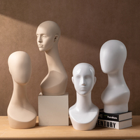 Buste de mannequin en fibre de verre mat avec épaules, tête de mannequin de table pour l'affichage de chapeaux, perruques et bijoux en magasin de détail
