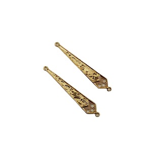 Connecteur en cuivre plaqué pour cheveux, 14x76mm, coupe baguette conique, motif Phénix en relief, pour la fabrication de colliers, accessoires de bijoux DIY - Product Image 5