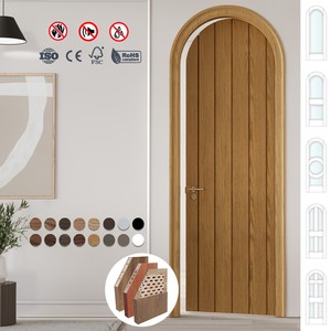 Puertas Interiores Modernas de una Sola Puerta con Diseño Redondeado, de Madera Sólida e Impermeables para Apartamentos y Casas de Campo - Product Image 1