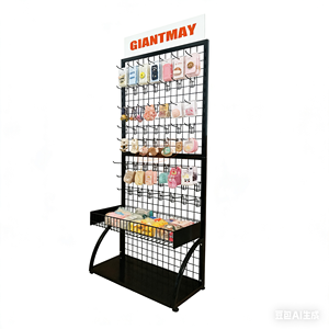 Vrijstaand Zwart Nestdraad Muurrooster Displayrek Met Mandplank - Product Image 6