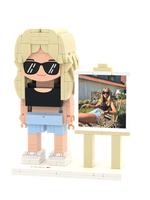 Ensemble de blocs de construction en plastique personnalisés avec photo de portrait imprimée, 50 pièces, jouet éducatif DIY, personnalisable