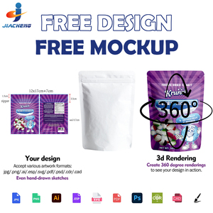 Tùy chỉnh in logo sinh thái thân thiện baggy resealable dây kéo doypack thực phẩm đứng lên Túi Ziplock bao bì nhựa Mylar Túi - Product Image 3