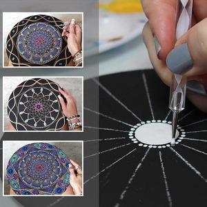 Mandala <strong>Dotting</strong> <strong>Tools</strong> Painting Template Set Stencil Ball Stylus <strong>Paint</strong> Tray for Pottery Clay Craft Stamp Nail Art <strong>Tool</strong> - Product Image 6