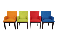 Fauteuil de salle à manger rembourré de style nordique moderne et coloré pour café, bistrot, bureau, réception, salon, cuisine, restaurant
