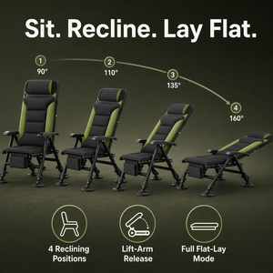 Рыболовное кресло Zentopia All Terrain с регулируемой спинкой, откидное, портативное, с поворотными ножками <span class=keywords><strong>для</strong></span> рыбалки и кемпинга на открытом воздухе - Product Image 5