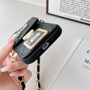 아이폰 17 Promax 16 플러스 15 <span class=keywords><strong>12</strong></span> 용 크로스 바디 체인 백 스트랩 동전 지갑 카드 홀더 전화 케이스 향수병 플립 미러 - Product Image 6