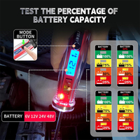 Lampu Uji Otomotif 3-in-1 DC 1-75V yang Ditingkatkan, Detektor Daya Baterai, Penguji Sirkuit Digital LCD, Penerangan Presisi Tinggi