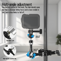 Bras magique universel portable et réutilisable en gros, bras magique en métal, micro appareil photo reflex numérique, double pince super-clamp avec bras magique