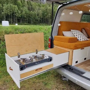 เฟอร์นิเจอร์รถบ้านอลูมิเนียมน้ำหนักเบา เบาะนั่งรถตู้พร้อมลิ้นชัก ครัวกลางแจ้ง - Product Image 1