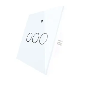 Muilti-control 3 entradas tipo UE WiFi interruptor de luz inteligente táctil de pared con modo de emparejamiento inalámbrico