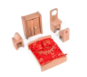 Casa delle Bambole in Legno per Bambine, Mini Camera <span class=keywords><strong>da</strong></span> Letto Giocattolo Familiare, Piccoli Mobili Imitazione - Product Image 1