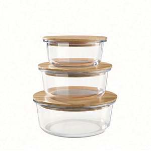 Lonchera Rectangular de Vidrio Resistente a Altas Temperaturas con Tapa de Bambú, Apta para Microondas y Refrigerador, Hermética, para Mantener la Comida Fresca, para Recién Nacidos - Product Image 2