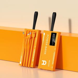 Banco de Energía Portátil de 10000mAh con Logotipo Personalizado, Cables Integrados, Cargador Súper Rápido, Bancos de Energía Universales para Exteriores - Product Image 1