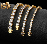 Chaîne Tennis Hip Hop 2026 en Moissanite Argentée 2mm, Plaqué Or, Style Luxe, Accessoires de Bijoux Unisexe Empilables, Chaîne Tennis 2mm