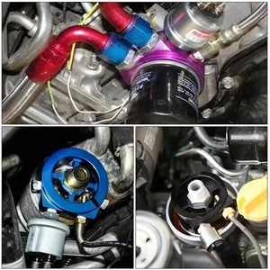 Universal Aluminum Oil Filter Base Mount <b>Bracket</b> For Automotive Gauge Retrofit Upgrade Red Blue Black <b>Silver</b> Gold - Product Image 2