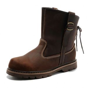 2025 Autumn New Style Men's Genuine Leather Boots Lace-up Closure Flat <b>Shoes</b> Retro Trendy <b>Height</b> <b>Increasing</b> Waterproof - Product Image 2