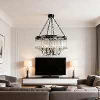 Lámpara de Araña de Cristal Estilo Americano Francés, Lujo, LED Regulable, Alto CRI 90, Tamaños Personalizados, Garantía de 3 Años para Iluminación de Sala de Estar
