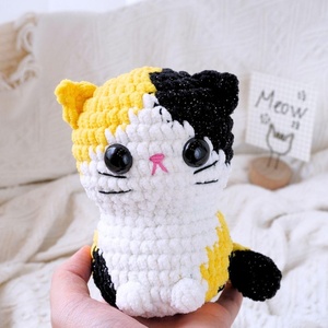 Kaiyue bebé ganchillo animales <span class=keywords><strong>de</strong></span> peluche ganchillo gato Plushie suave gato gordito Animal <span class=keywords><strong>de</strong></span> peluche Chenille hilo ganchillo gato Juguetes - Product Image 5