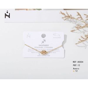 Bracciale Sagittario in Acciaio Inossidabile con Diamanti 12mm Gioielli Segno Zodiacale - Product Image 1