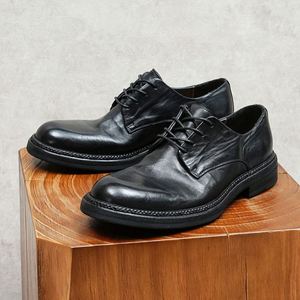 Chaussures en cuir de vachette pleine fleur de haute qualité, fabriquées à la main, luxueuses et élégantes, tendance, pour affaires et occasions formelles - Product Image 1