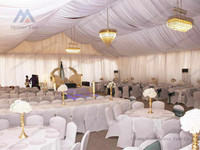 Vente en gros Tente transparente pour salle de réception de mariage avec auvent extérieur en aluminium à toit transparent à vendre