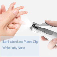 2 en 1 Multifonctionnel 6 Têtes Led Lights Baby Nail File Electric Baby Nail Trimmer Clipper for Newborn, Infant, Toddler, Kids