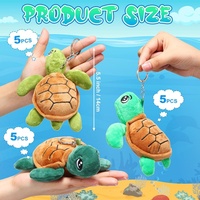 Porte-clés tortue de mer miniature en peluche, adorable et mignon, décorations d'animaux marins pour adultes, accessoires pour sacs cadeaux d'anniversaire