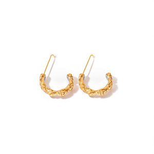 ต่างหูห่วงสแตนเลสสตีล 316L ยี่ห้อ SmileJoyas ชุบทอง PVD ทนทาน ทันสมัย ของขวัญสำหรับผู้หญิง เครื่องประดับแฟชั่นจากจีน - Product Image 2