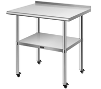 Cuisine commerciale Table de travail en acier inoxydable Équipement de restauration personnalisable Pieds réglables Ustensiles de cuisine Fabrication de cuisine