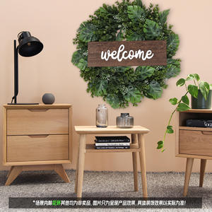 Artificial Green Wreath <b>Door</b> <b>Decoration</b> Simulation Wreath Plastic Flower Encryption Daffodil Pine Cone <b>Christmas</b> Plants Wreath - Product Image 2