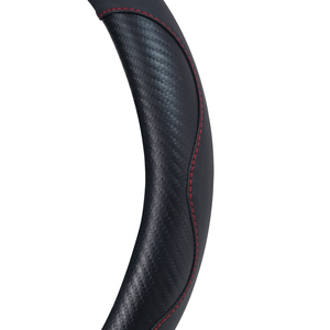 Housse <span class=keywords><strong>de</strong></span> <span class=keywords><strong>volant</strong></span> <span class=keywords><strong>de</strong></span> voiture en fibre <span class=keywords><strong>de</strong></span> carbone noire antidérapante <span class=keywords><strong>haut</strong></span> <span class=keywords><strong>de</strong></span> <span class=keywords><strong>gamme</strong></span>, 4 branches, universelle, 37-38 cm - Product Image 5