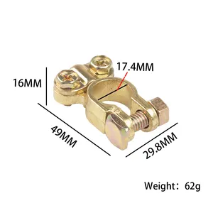 Heavy-Duty Brass Battery Terminal Block Positive And Negative Crimp With Zinc Plating For Car Use