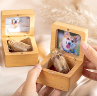 Urnas de madera para mascotas con botella de vidrio, caja de regalo conmemorativa para la pérdida de pelo de perro y gato, contenedor para cenizas, caja de recuerdo de cremación