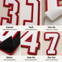 Ensemble de patchs thermocollants brodés en 3D en tissu chenille, numéros de veste universitaires personnalisés 0-9, avec options d'alphabet, pour uniformes et vestes