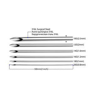 Aiguilles de perçage corporel stérilisées jetables en acier inoxydable chirurgical avec logo personnalisé pour <span class=keywords><strong>nombril</strong></span>, mamelon, oreille, nez, lèvre - Product Image 6
