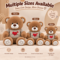 Peluche personnalisée en forme de cœur beige avec pull rose, ours en peluche pour couple, cadeau et compagnon chaleureux