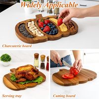 Plateau de service moderne minimaliste en bois sculpté en forme d'alien pour fruits, fruits secs, thé de l'après-midi et café