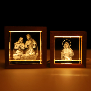 Nuevo Diseño de Cubo de Cristal Láser 3D para Primera Comunión, Luz de Noche de Cristal para Decoración del Hogar - Product Image 3