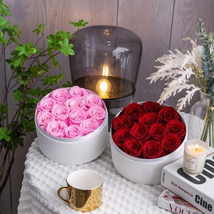 Caja de Regalo Redonda de Lujo con Rosas Preservadas a Medida, Empaque de Rosas Frescas Cortadas y Preservadas para el Día de San Valentín - Product Image 1