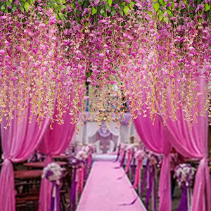 Fleurs artificielles en soie glycine blanche en gros, best-seller, fleurs suspendues pour la maison, les mariages, les remises de diplômes ou la fête des mères - Product Image 6