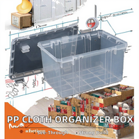 ODM OEM MOULE OUVERT Personnalisé Design Moderne Organisateur de Tissu en Plastique PP Transparent Rectangulaire Petits Couvercles Boîte d'Emballage Robuste PAVICO