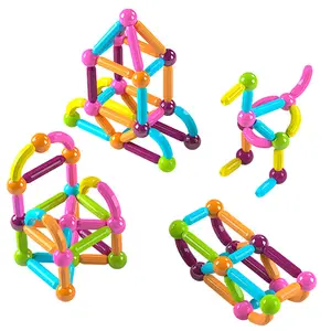 Magnetic Blocks Bar 3D Magnet Stick Rods Set Game Toy Educational Magnetic Building Sticks And Balls Toys For Kids