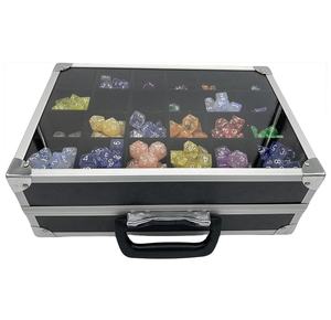 Alüminyum vitrinin, zar organizatör saklama kutusu, 2 çıkarılabilir tepsi ile zar kutu ekran durumda - Product Image 1