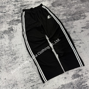 MP229 personalizado <span class=keywords><strong>de</strong></span> cintura alta 100% poliéster pantalones <span class=keywords><strong>de</strong></span> chándal bordados <span class=keywords><strong>de</strong></span> gran tamaño pierna abierta Jogger transpirable mujeres pantalones <span class=keywords><strong>de</strong></span> chándal - Product Image 2