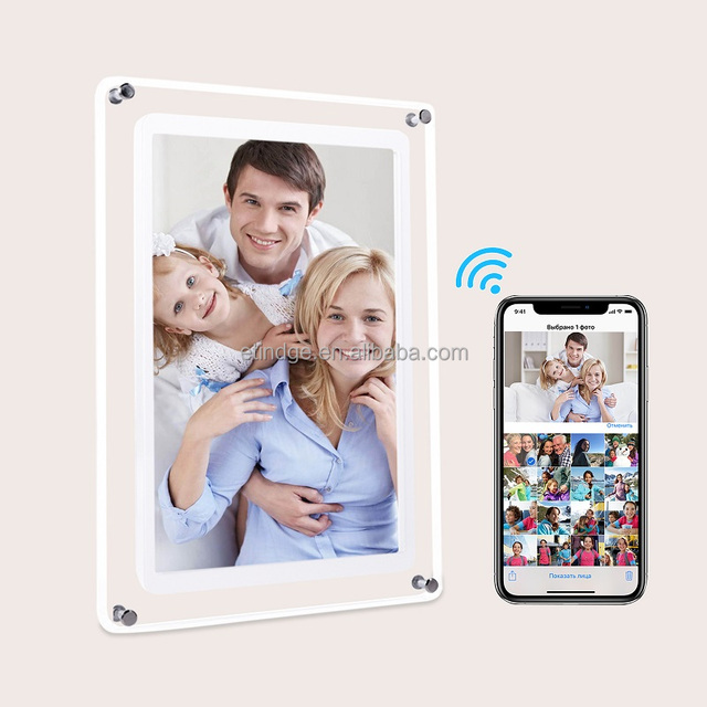1+32GB, 10.1 Inch IPS Wifi Touch Screen Acrylic Digital Picture Photo Video Frame with Frameo APP